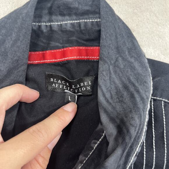 Affliction Black Label Shirt Mens Large Live Fast Long Sleeve Button Embroiderd - Picture 5 of 11